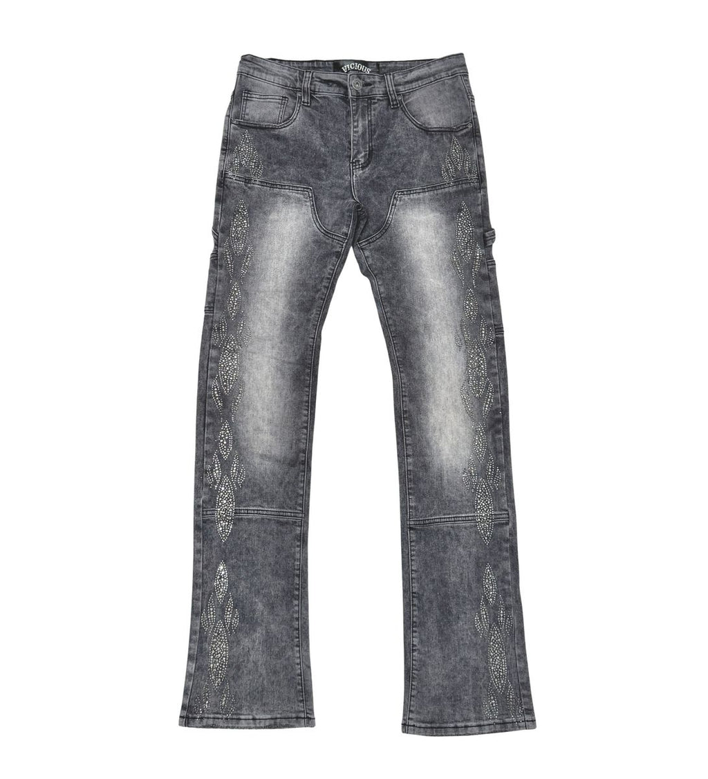 Vicious CARPENTER FLARE DENIM W/ RHINSTONE DETAILS