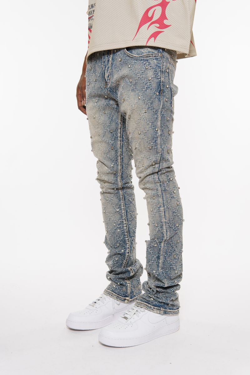 Vicious EMBELLISH RHINESTONE FLARE DENIM