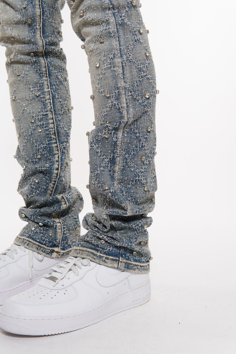 Vicious EMBELLISH RHINESTONE FLARE DENIM