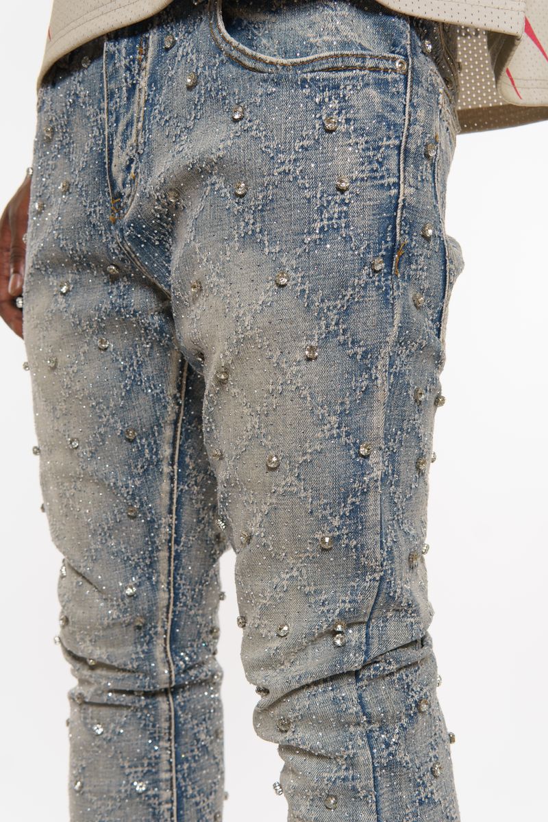 Vicious EMBELLISH RHINESTONE FLARE DENIM
