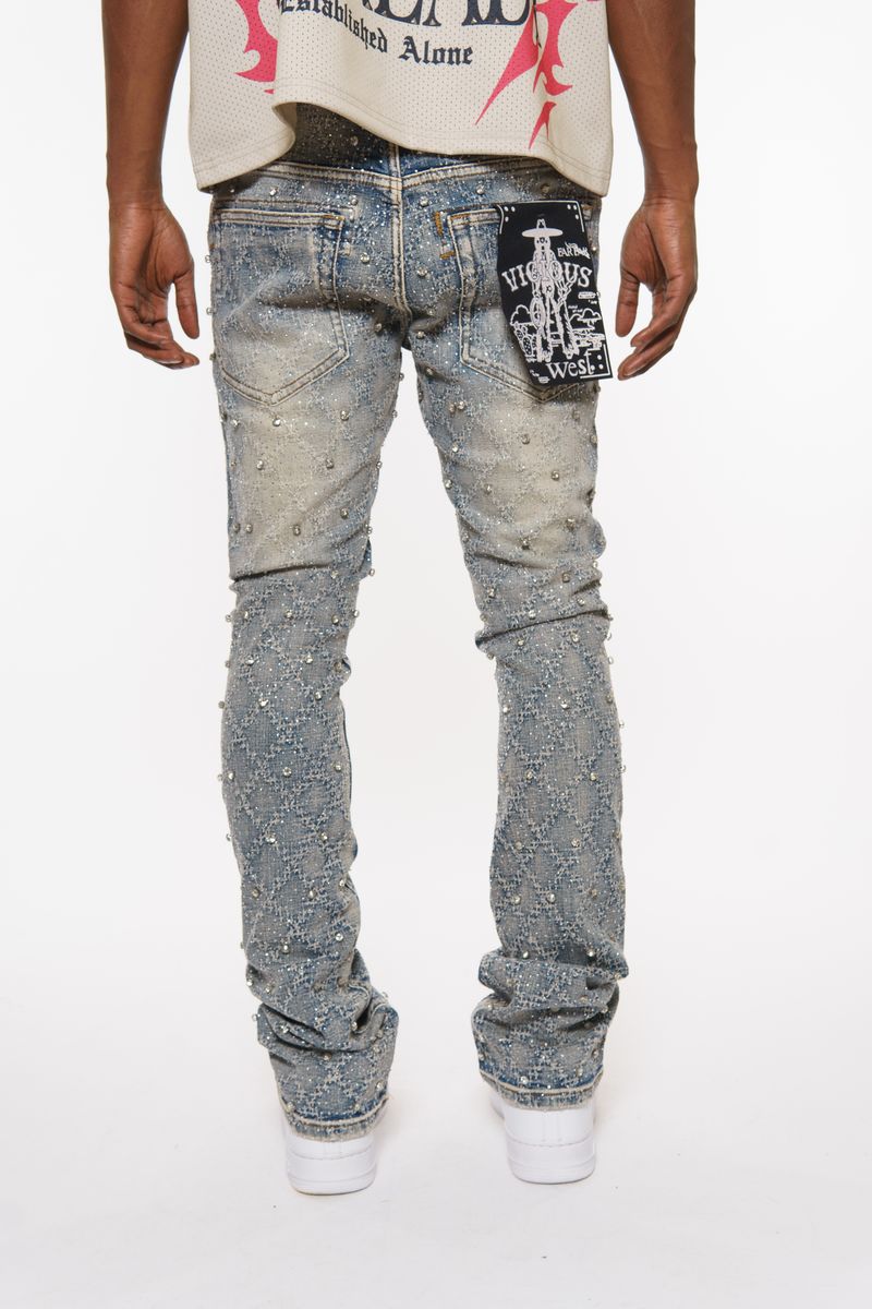 Vicious EMBELLISH RHINESTONE FLARE DENIM