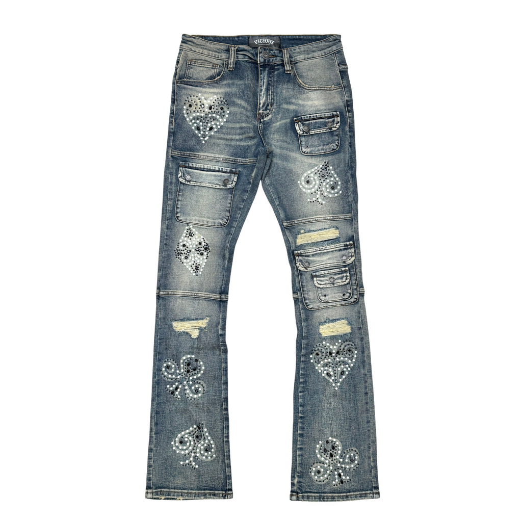 Vicious Cargo Lucky Seven Flare Denim