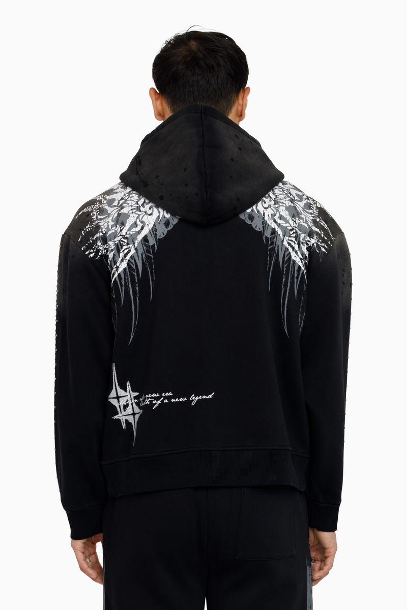 Smoke Rise Sacred Dawn Zip Hoodie - Black