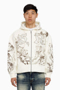 Smoke Rise Trouble In Peace Zip Hoodie - Cream