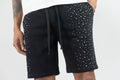 Rebel Minds RHINESTONE GALAXY SHORTS - Black