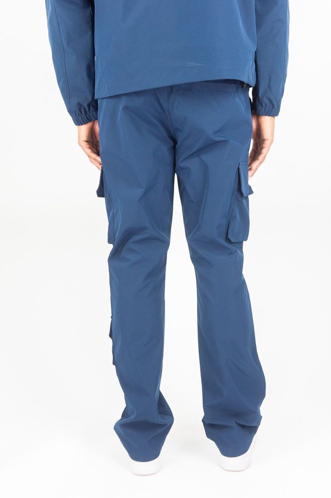 Rebel Minds Nylon Flared Cargo Pants - Navy