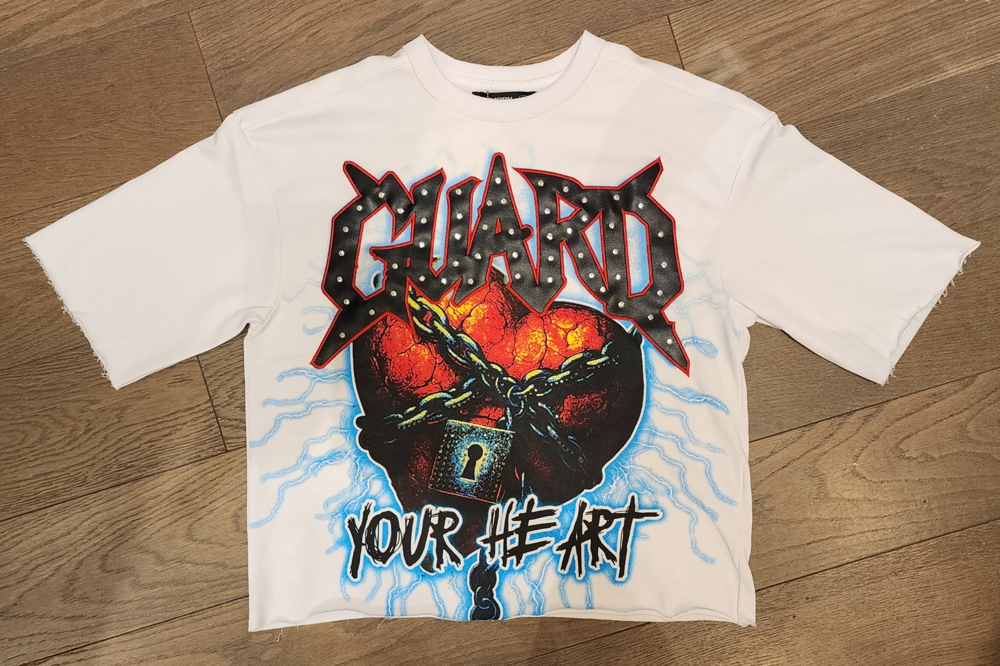 PJMARK Guard Your Heart Cropped Shirt - White