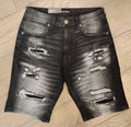 Thread Theory Distressed Denim Shorts - Black