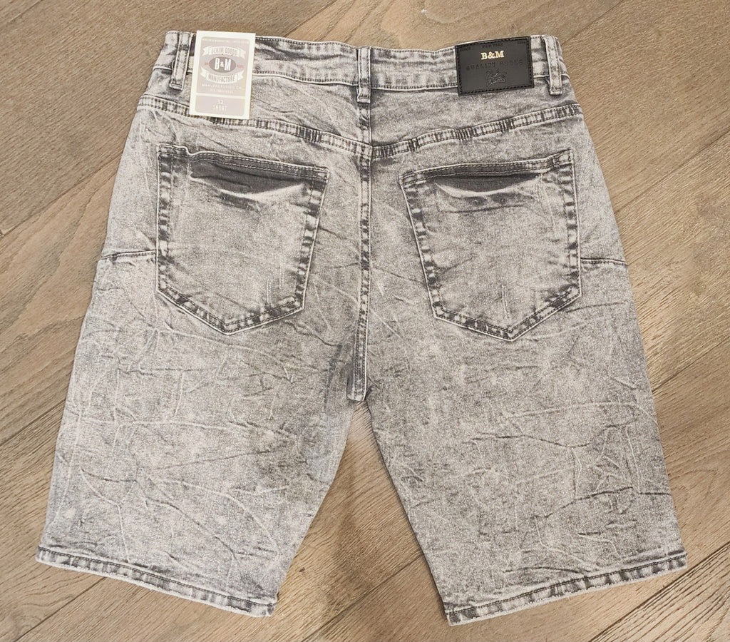 B&M Distressed Denim Shorts - Grey