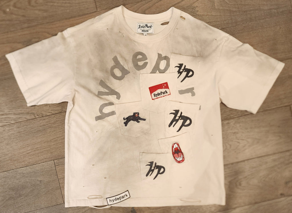 Hyde Park Distressed Pocket Patch Shirt - Cream