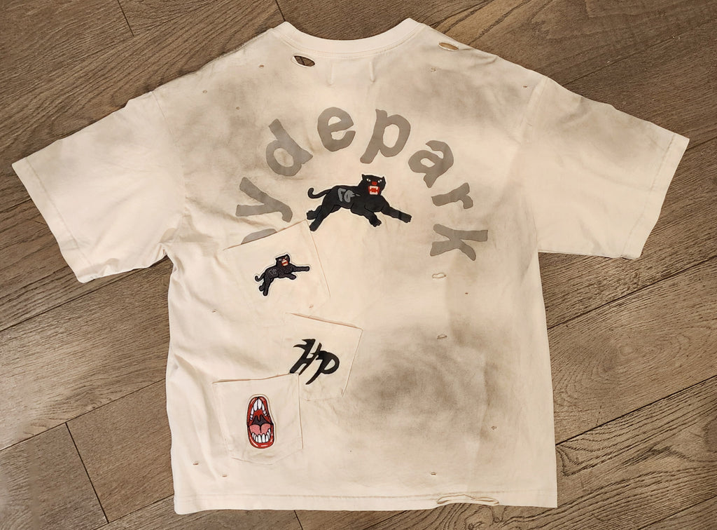 Hyde Park Distressed Pocket Patch Shirt - Cream