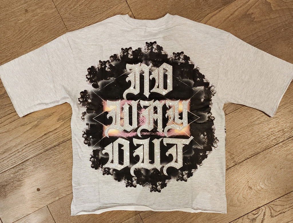 Focus "Lost Soul" Rhinestone Shirt - Grey