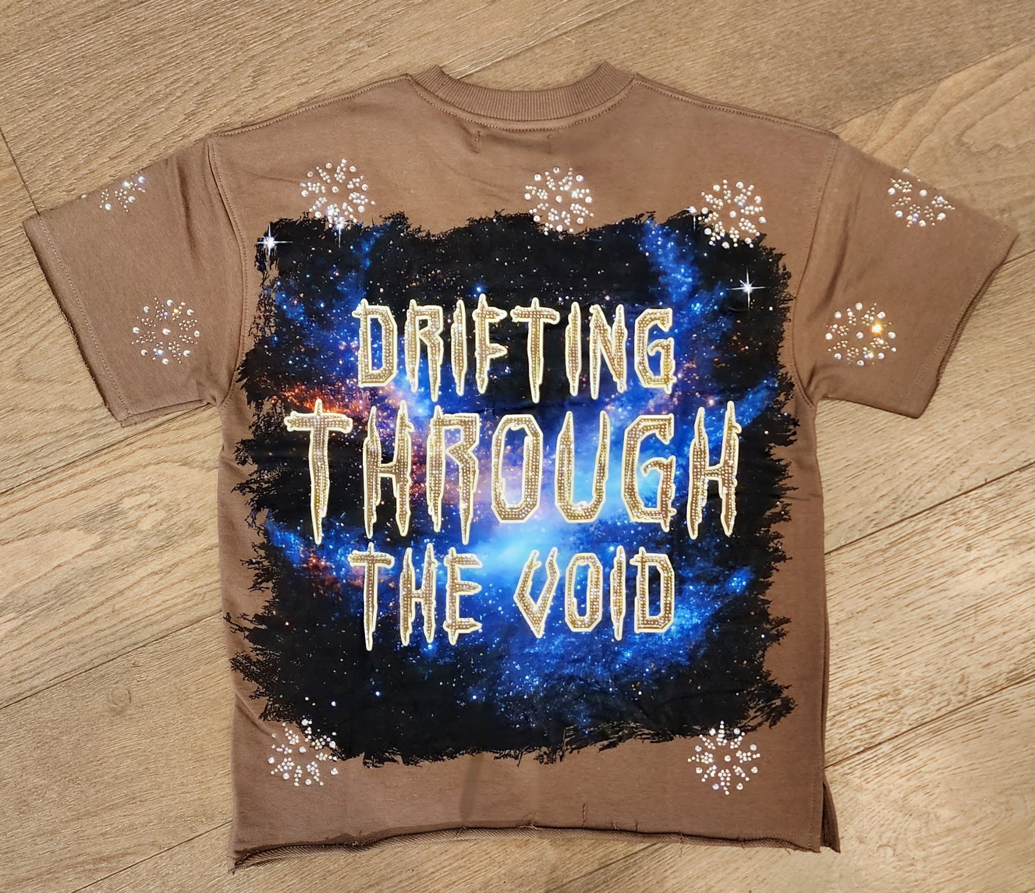 Focus "Sinner" Rhinestone Shirt - Brown