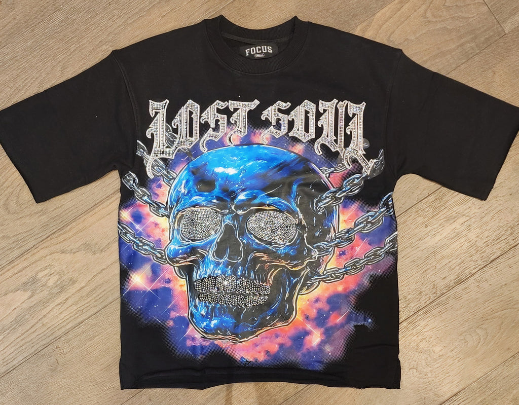 Focus "Lost Soul" Rhinestone Shirt - Black