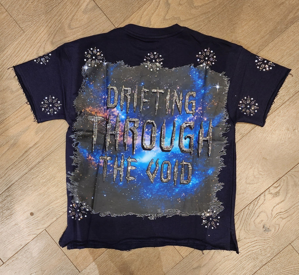 Focus "Sinner" Rhinestone Shirt - Navy