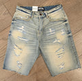 Focus Distressed Denim Shorts - Vintage Wash