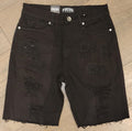Focus Distressed Denim Shorts - Black