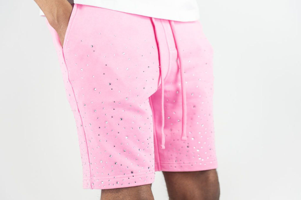 Rebel Minds RHINESTONE GALAXY SHORTS - Pink