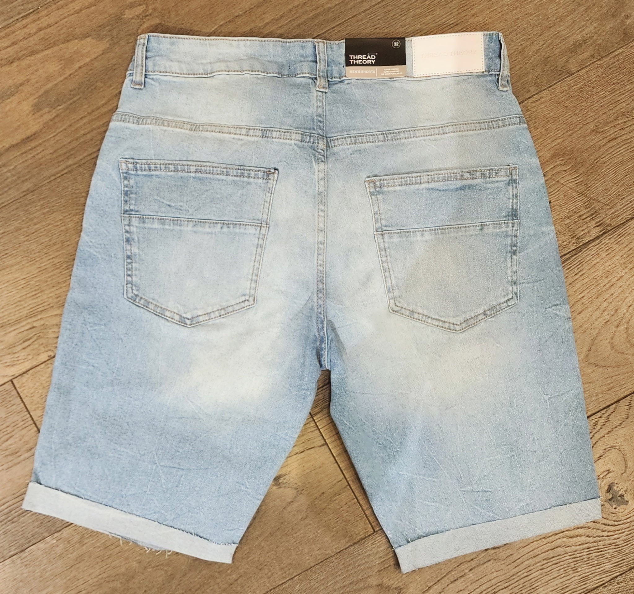 Thread Theory Distressed Denim Shorts - Ocean Blue