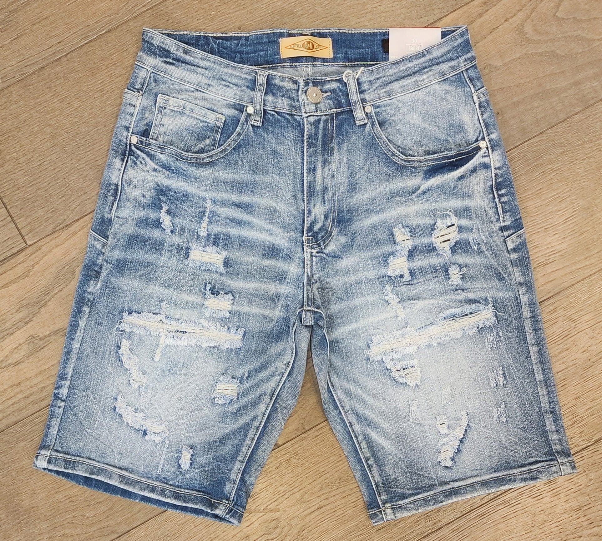 B&M Distressed Denim Shorts - ICE BLUE