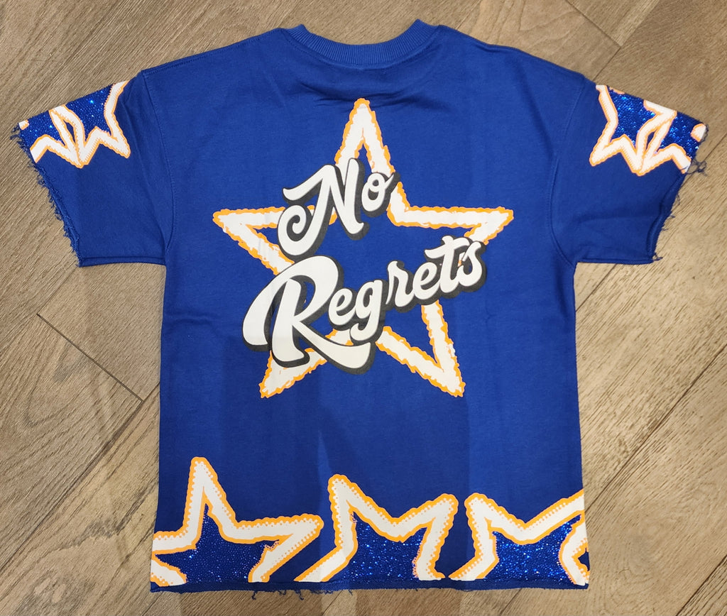 Focus Reckless Rhinestone Star Short Set – Royal Blue/Orange