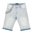 Focus Rhinestone Shorts - Ice Blue