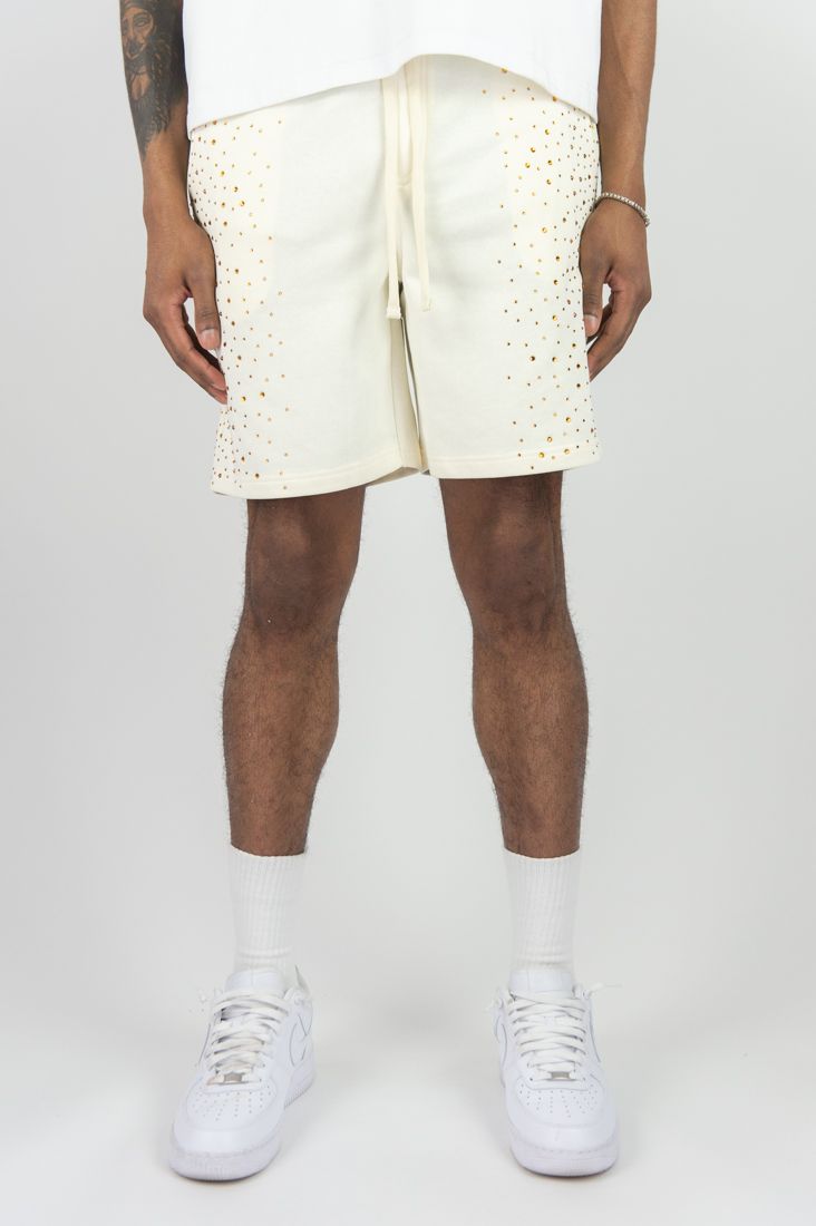 Rebel Minds RHINESTONE GALAXY SHORTS - Cream