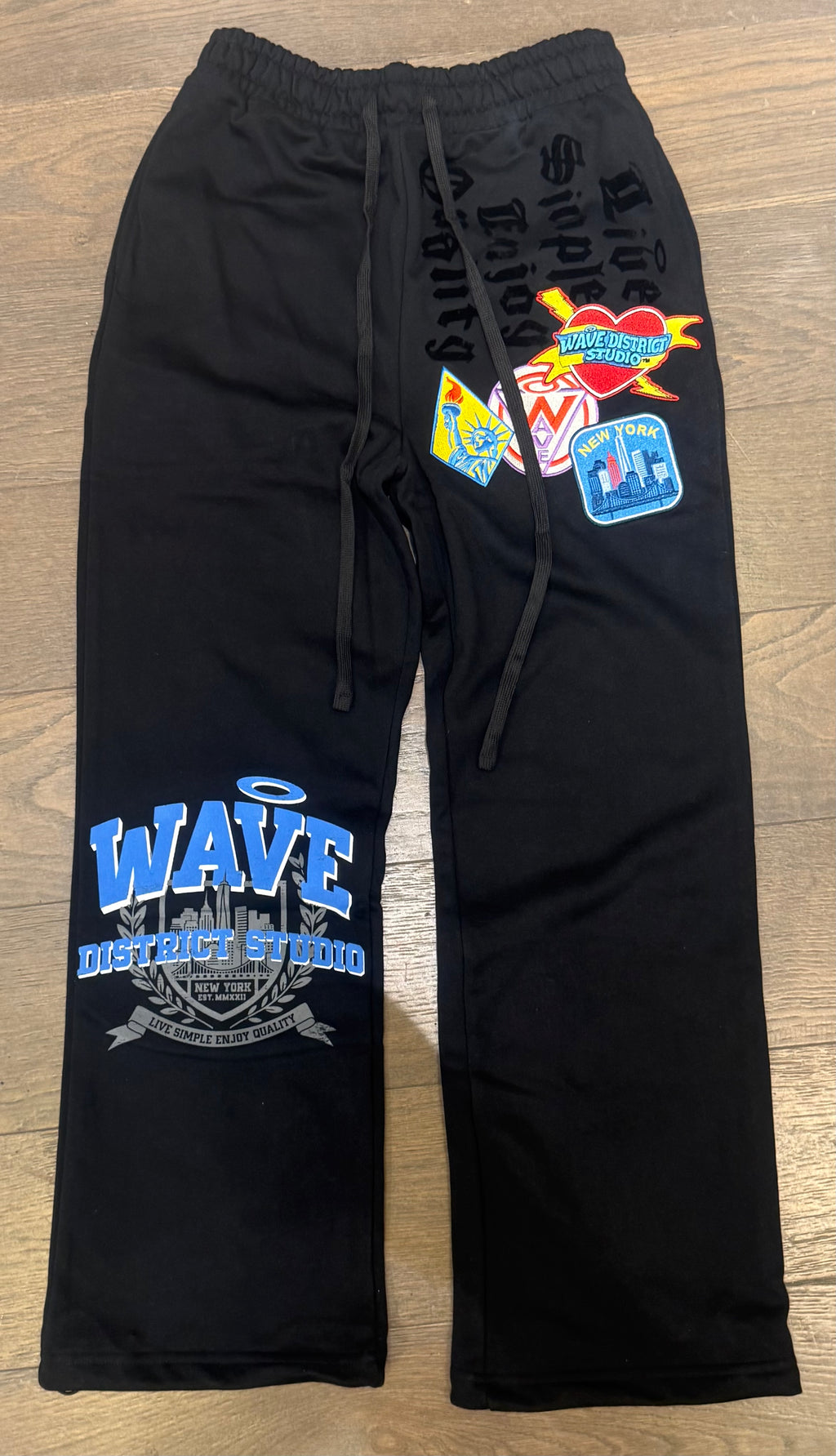 MRWAVE DISTRICT STUDIO PATCHWORK SWEATSUIT - BLACK