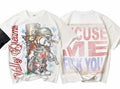 VALE DREAMS “EXCUSE ME F*CK YOU” Rhinestone Shirt - White