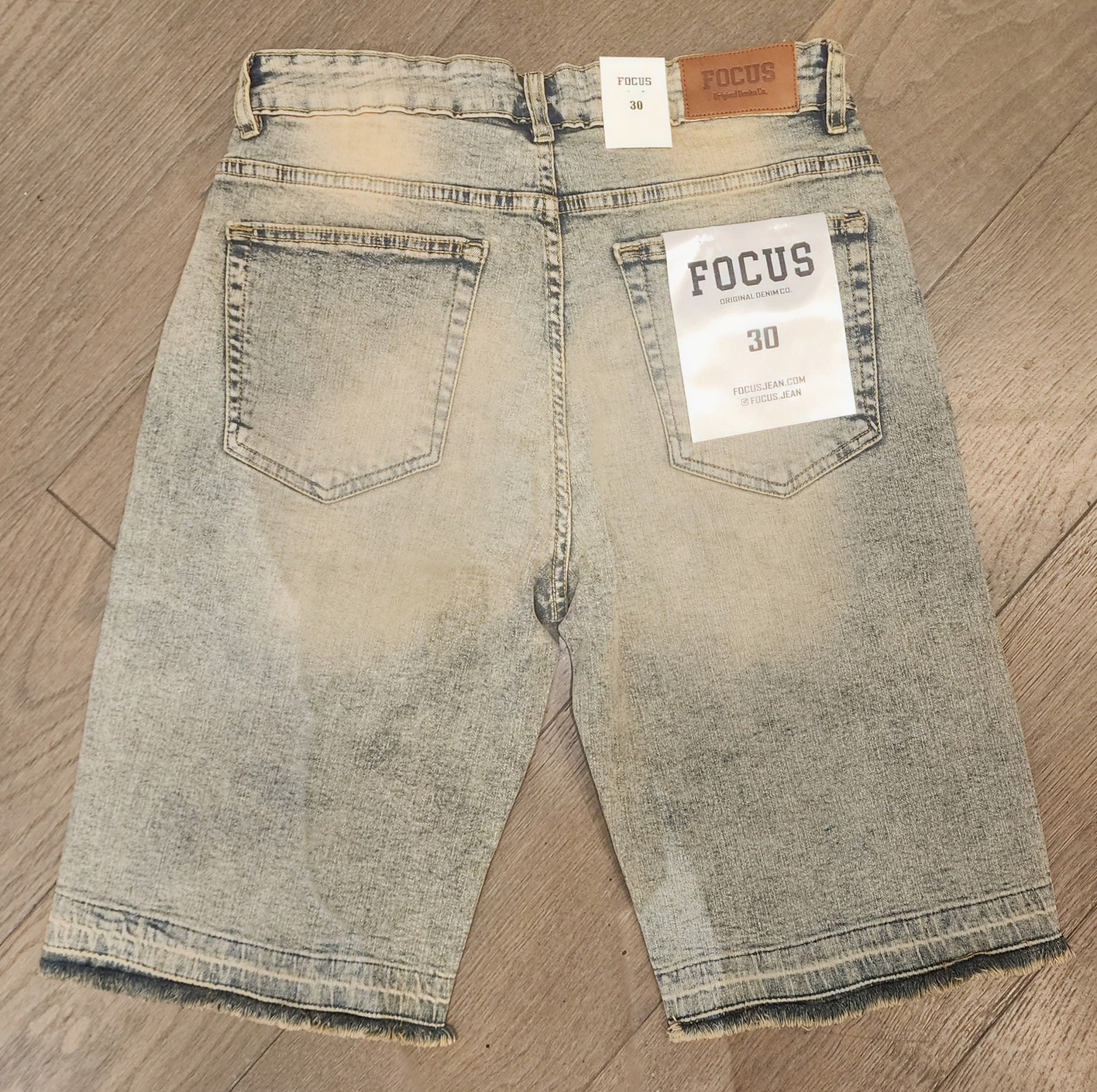 Focus Rhinestone Denim Shorts - Vintage