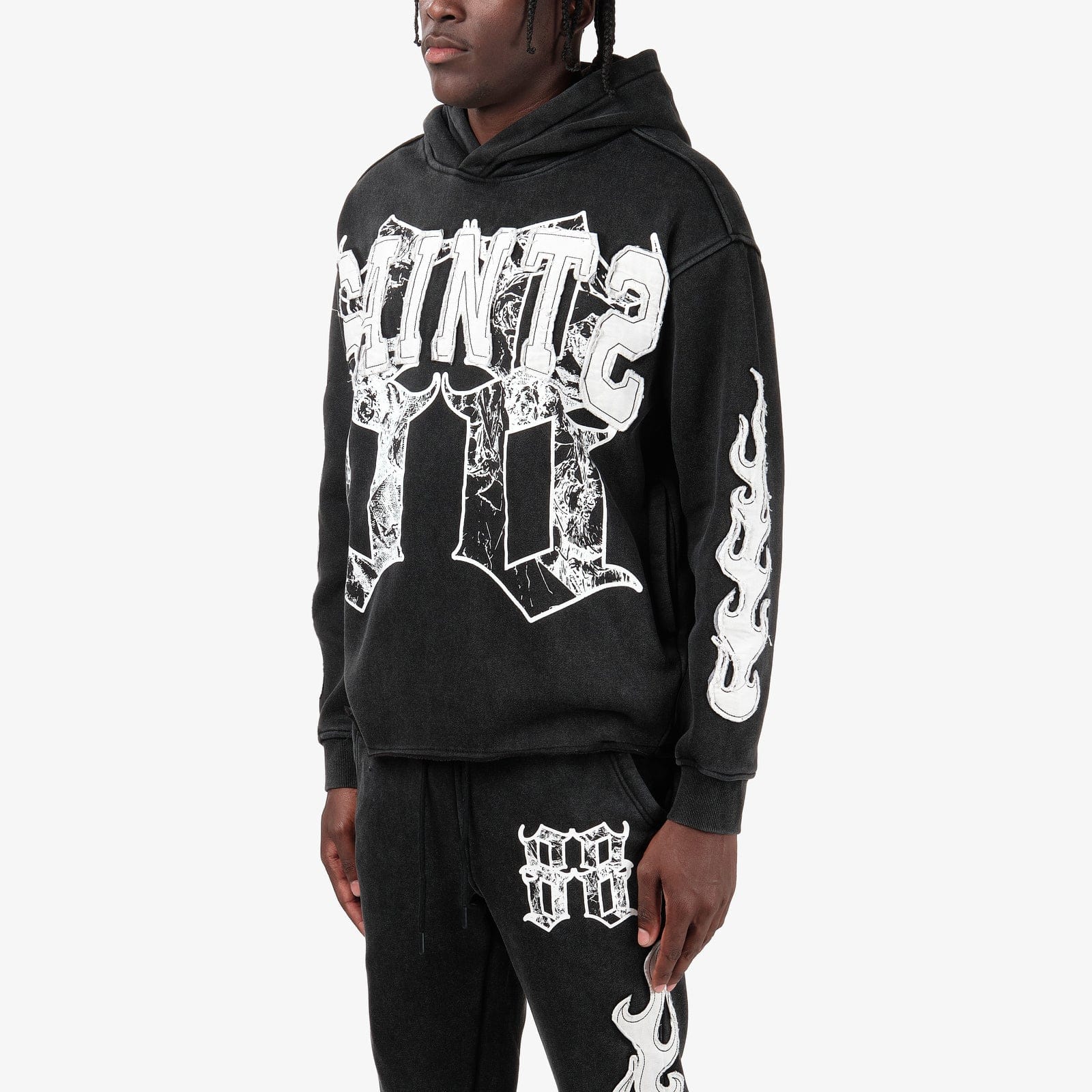 Copper Rivet Saints Fleece Set - Black
