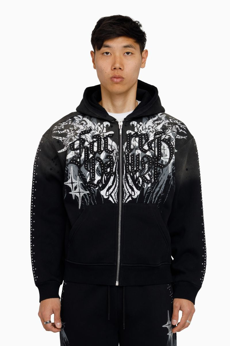 Smoke Rise Sacred Dawn Zip Hoodie - Black