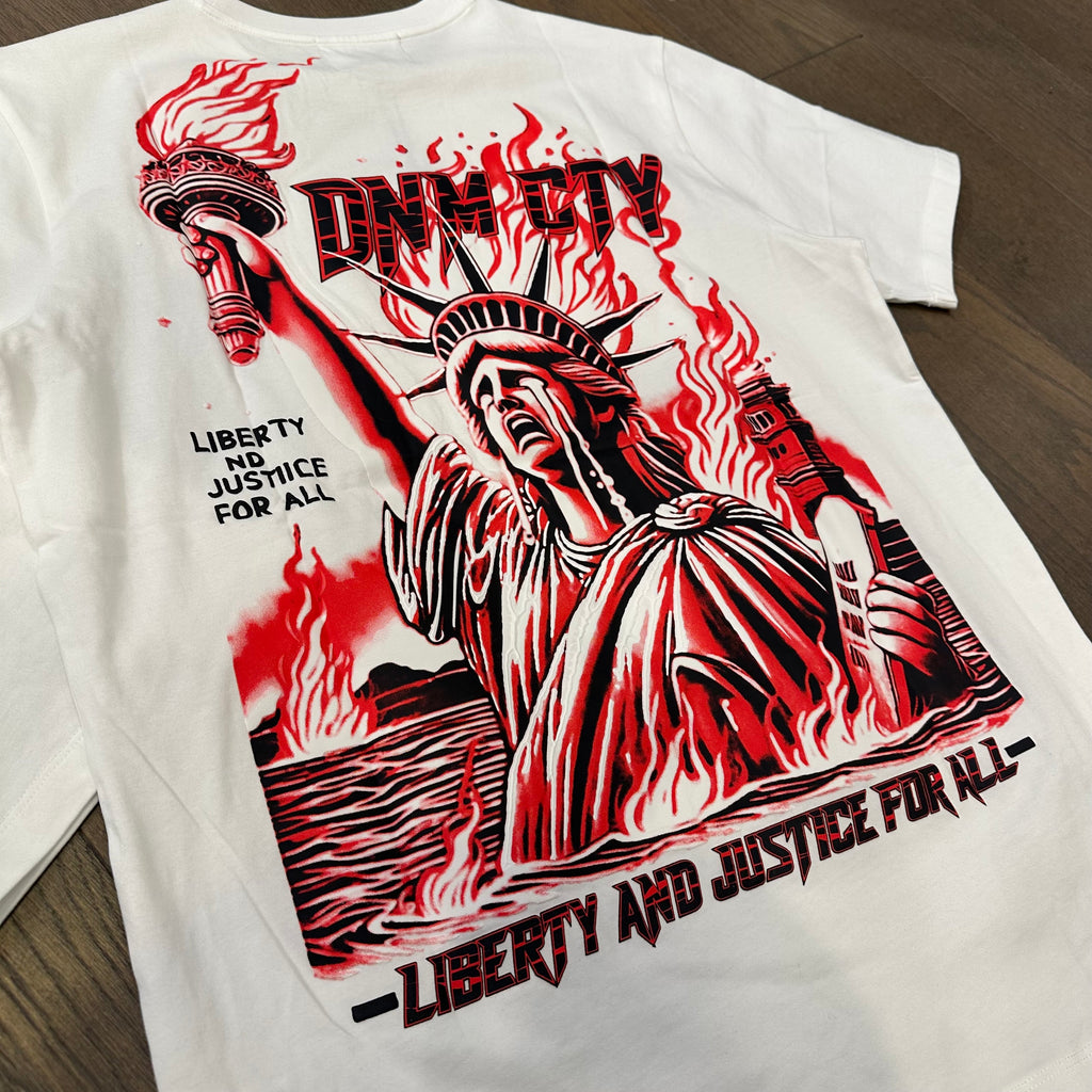 Denim City Liberty & Justice Shirt - White