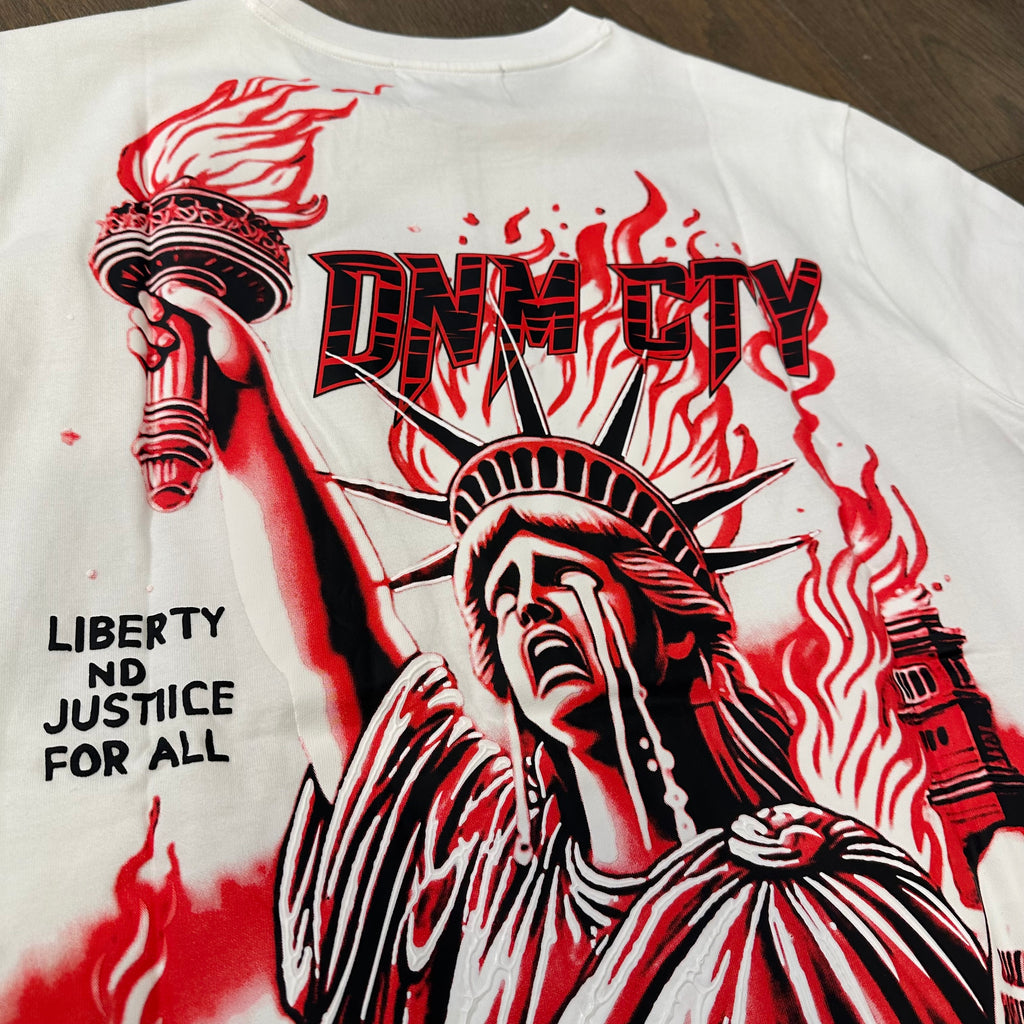 Denim City Liberty & Justice Shirt - White