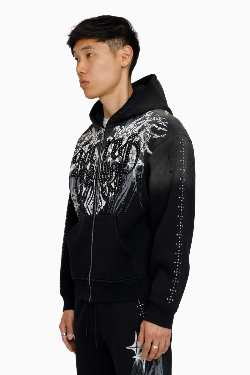 Smoke Rise Sacred Dawn Zip Hoodie - Black