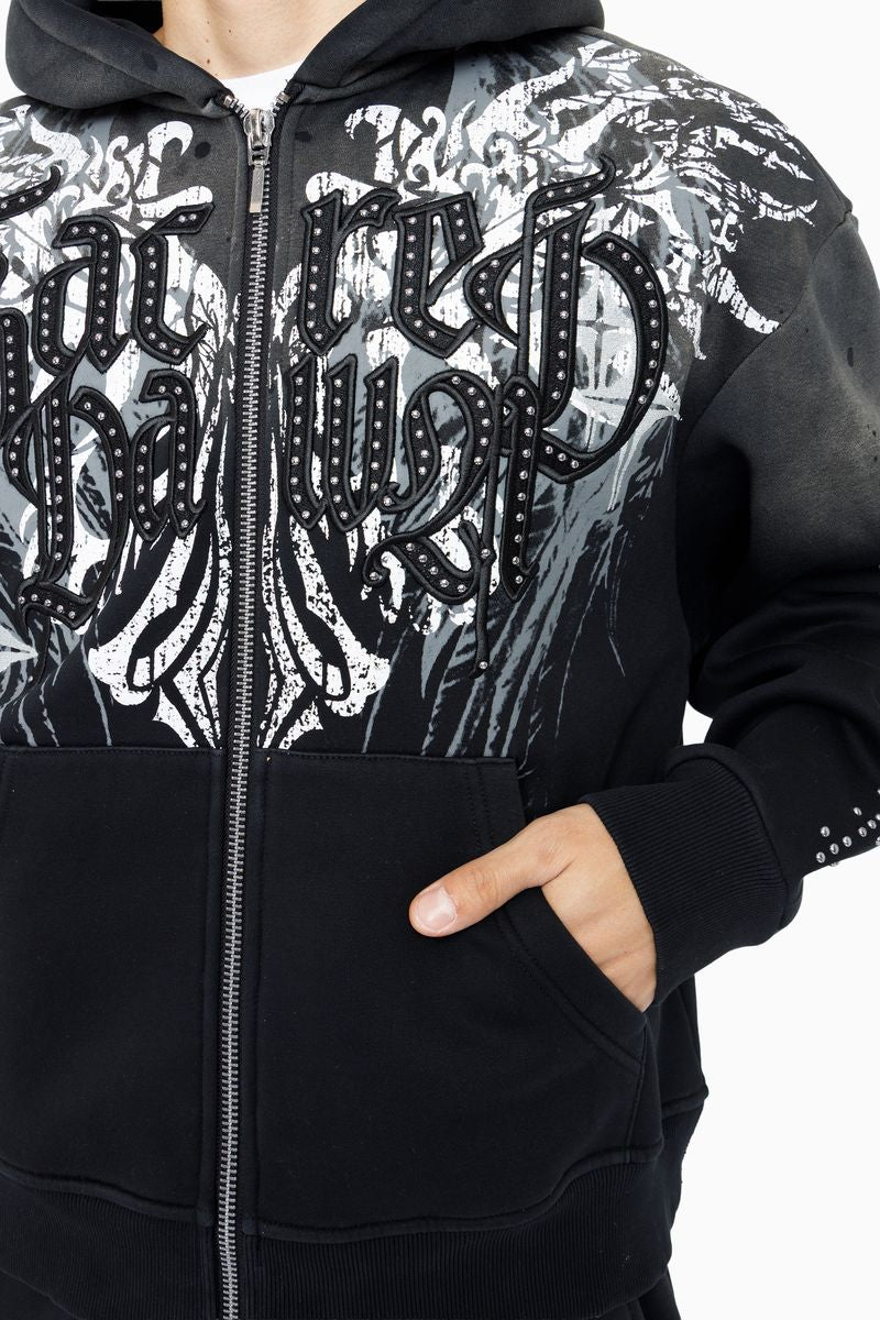 Smoke Rise Sacred Dawn Zip Hoodie - Black