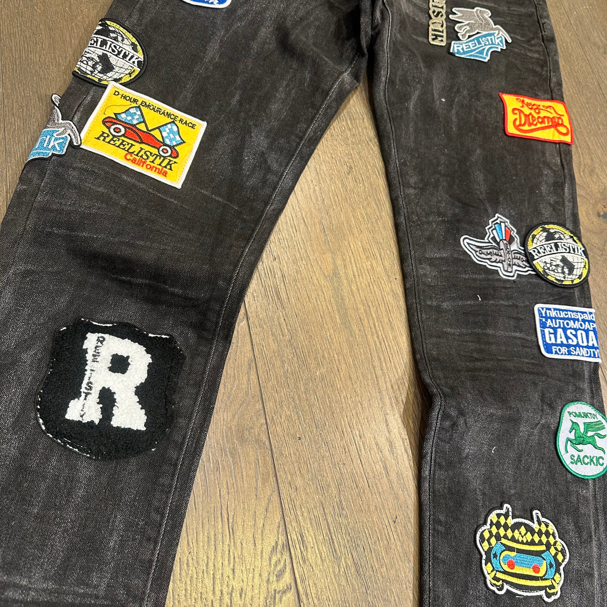Reelistik DREAMER PATCHES SLIM FIT PATCHED Jeans - Black Wash