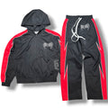 Shattered Hearts Peekaboo Nylon Sets - Black/Red