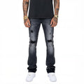 VICIOUS Distressed Flare Jeans - Washed Black