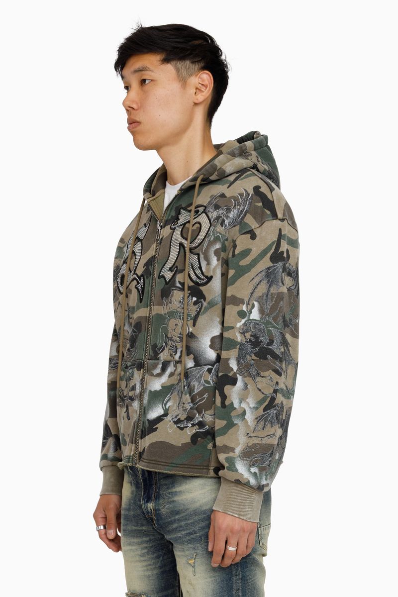 Smoke Rise Trouble In Peace Zip Hoodie - Camo