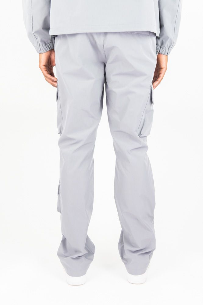 Rebel Minds Nylon Flared Cargo Pants - Grey