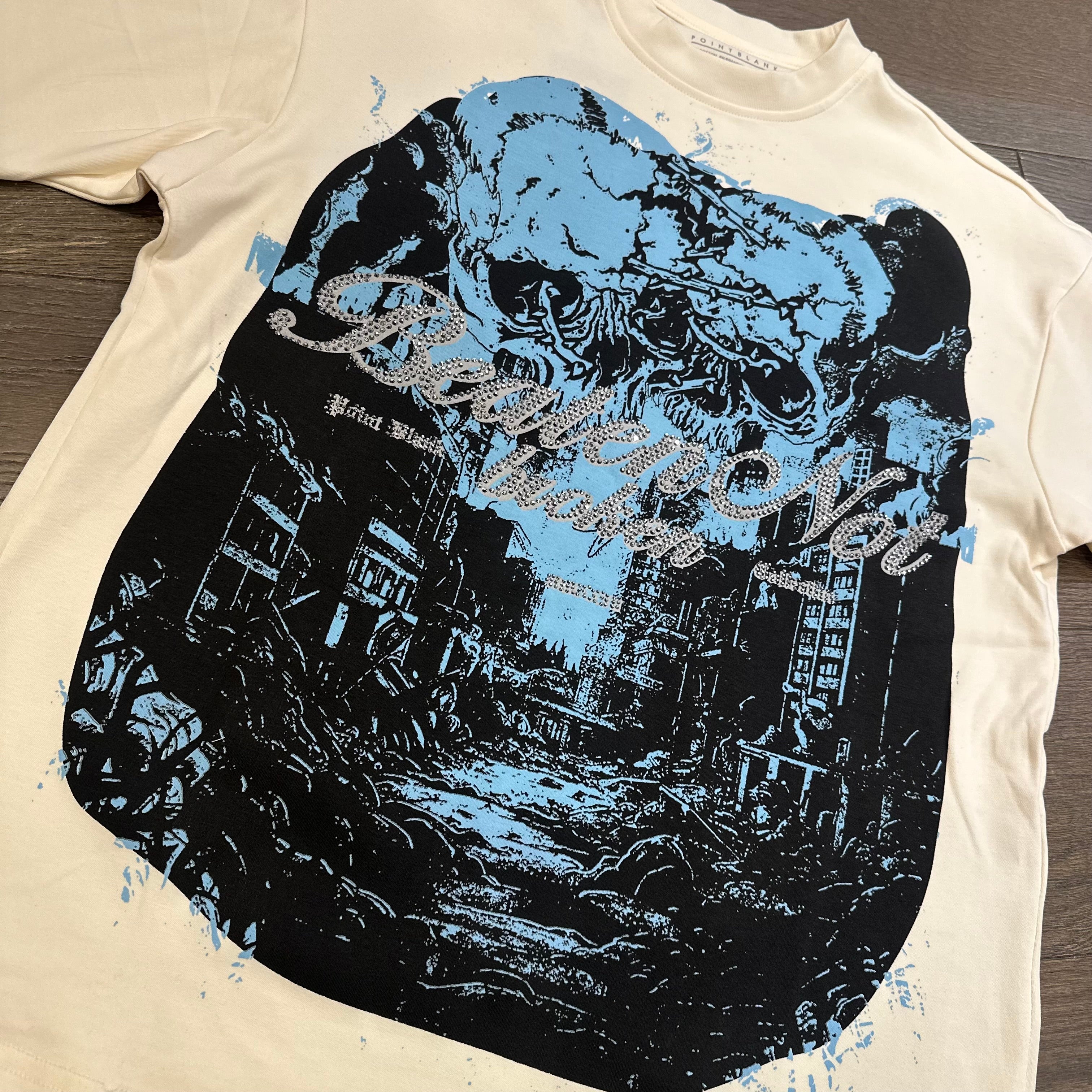 Point Blank Hustle Quote Shirt - Beige