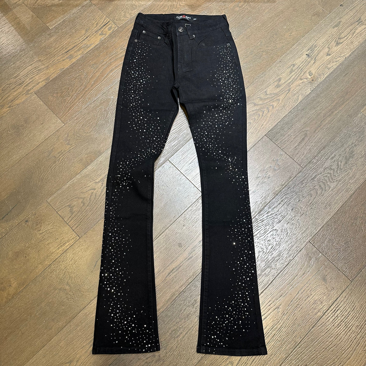Concept Starlight Stacked Jeans - Jet Black