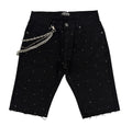 Focus Rhinestone Shorts - Jet Black