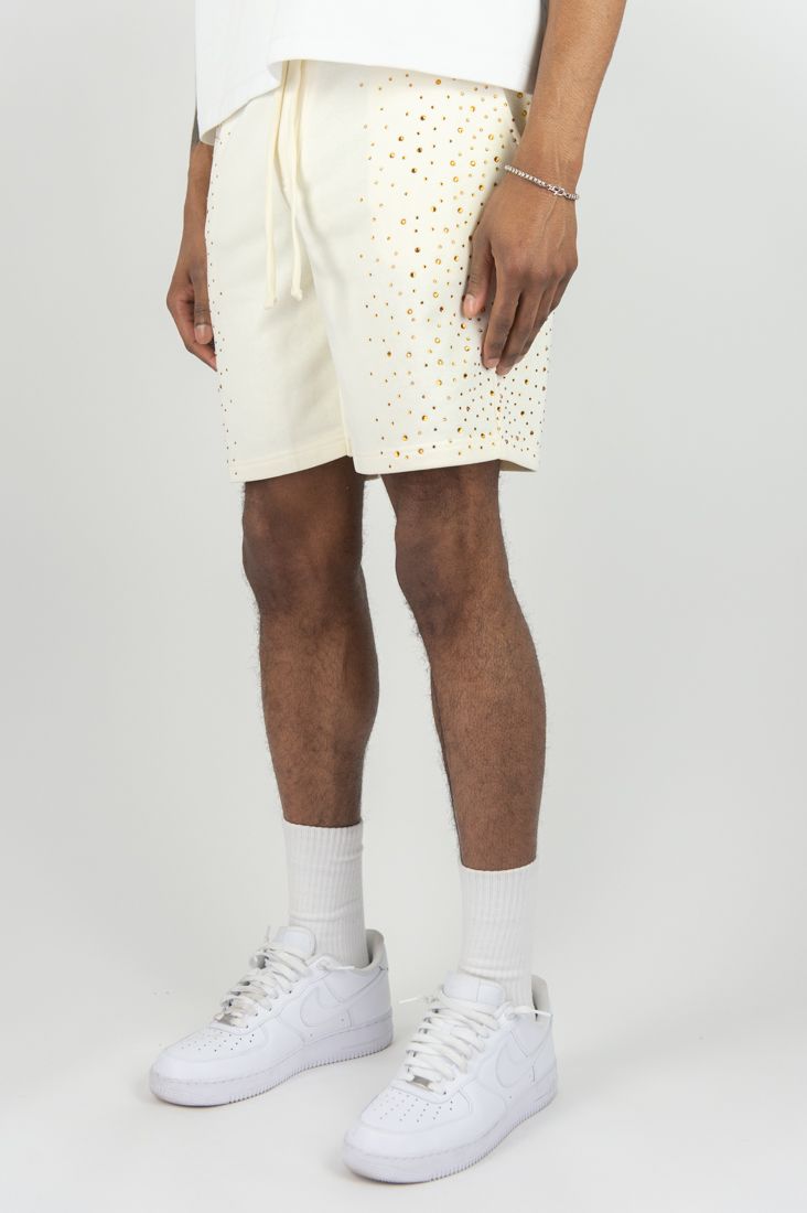 Rebel Minds RHINESTONE GALAXY SHORTS - Cream