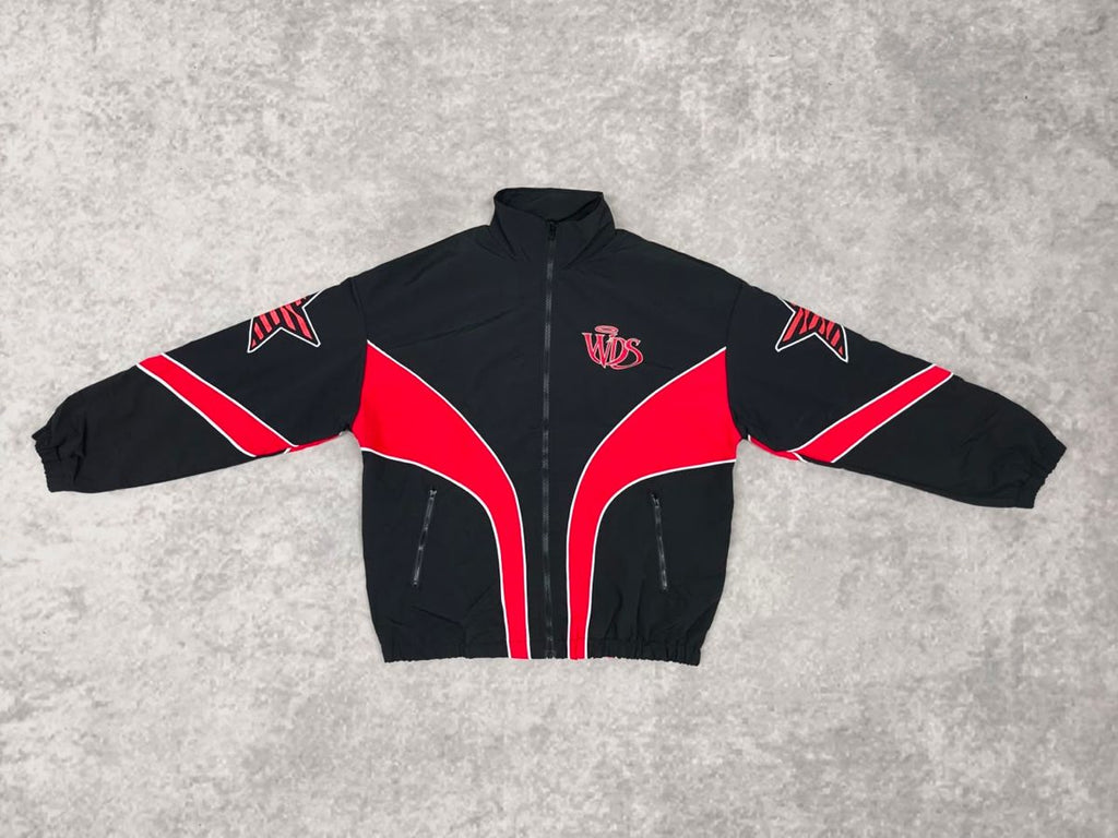 MRWAVE Rhinestone Star Tracksuit - Black & Red