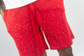 Rebel Minds RHINESTONE GALAXY SHORTS - Red