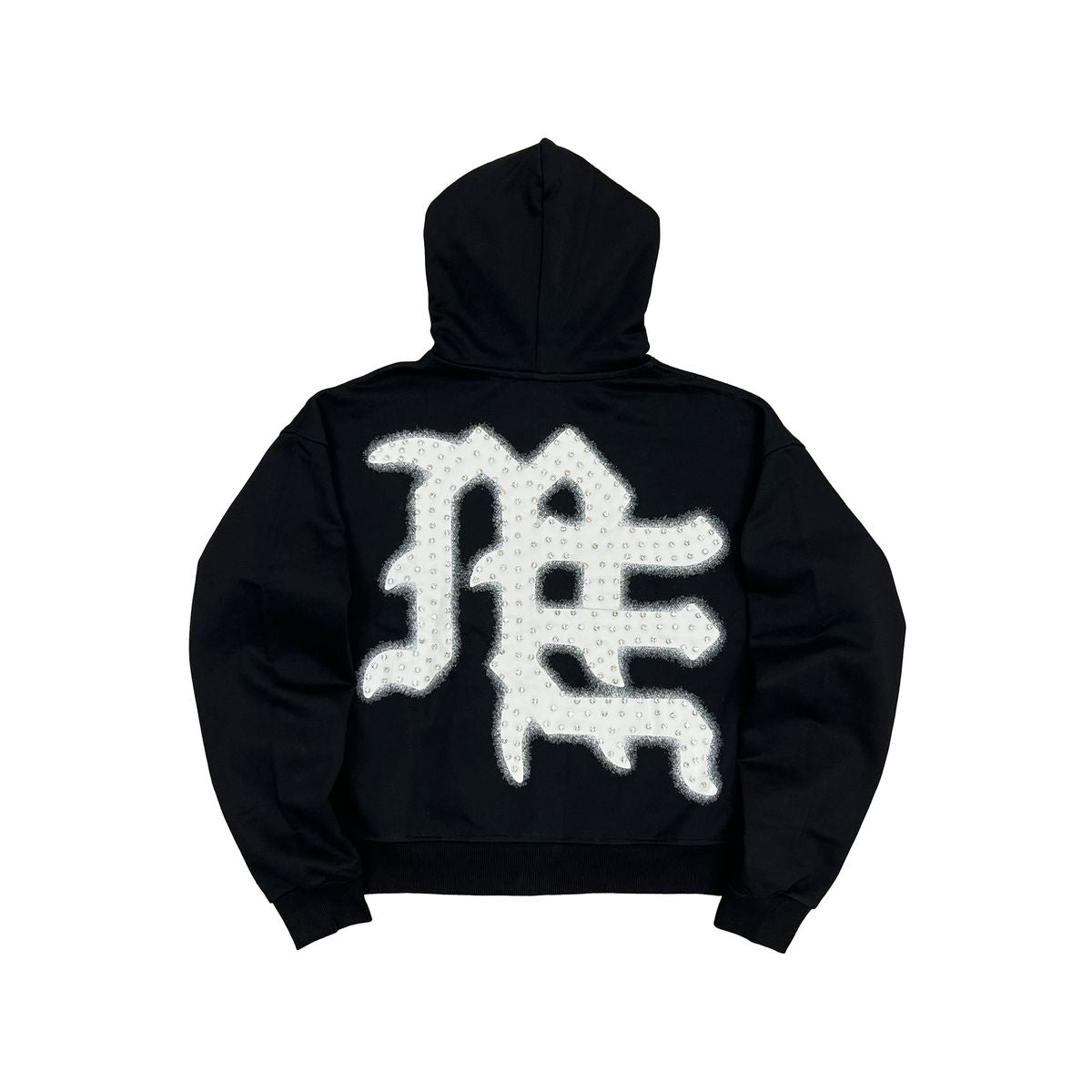 Mixed Emotions ‘End’ Rhinestone Hoodie - Black