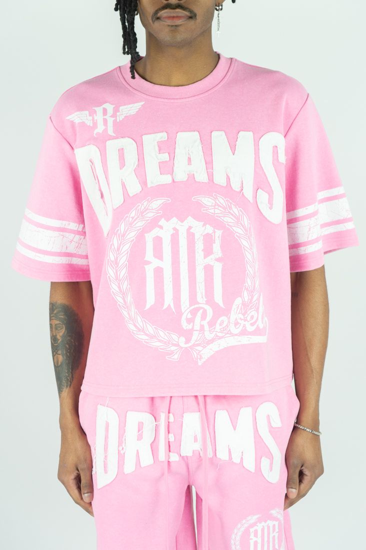 REBEL MINDS DREAMS GRAPHIC SHIRT - PINK