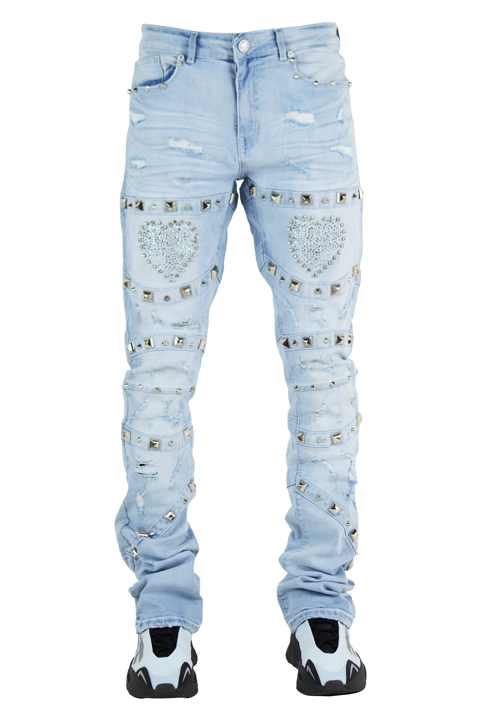 Focus "Amore" Stacked Jeans - Ice Blue